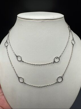 Silpada Sterling Silver CZ Ring Around the Rosy Necklace 34 inches